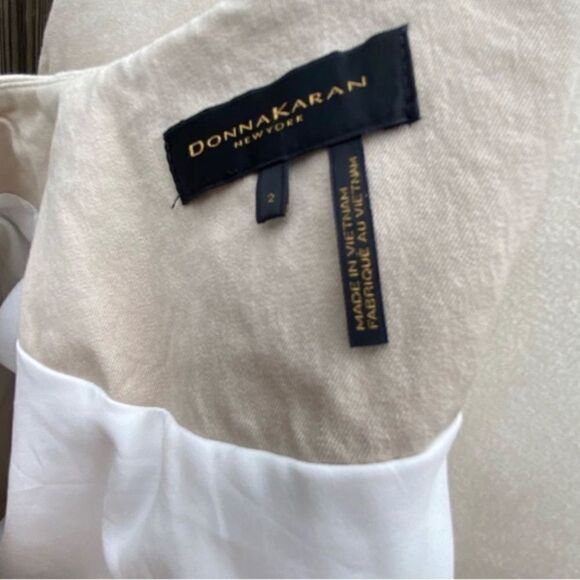 💜 Donna Karan Women Collarless Split-front Patch Flap Pocket Jacket - Picture 8 of 8